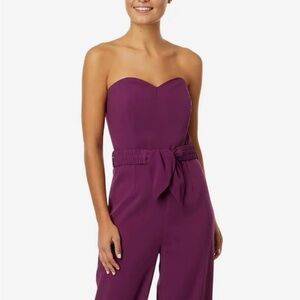 NWT Lilly Pulitzer Rosalie Strapless Jumpsuit in Amarena Cherry color, size 2